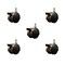 Service Caster 2'' Antique Metal Hood Twin Caster Locking Nylon Wheel 3/8 Thread Stem, 5PK SCC-TS02S50D-NYS-WA-B-382458-5 - alternate 1
